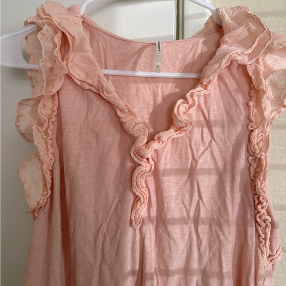 Anthropologie Peach Ruffled Blouse - Picture 8 of 9